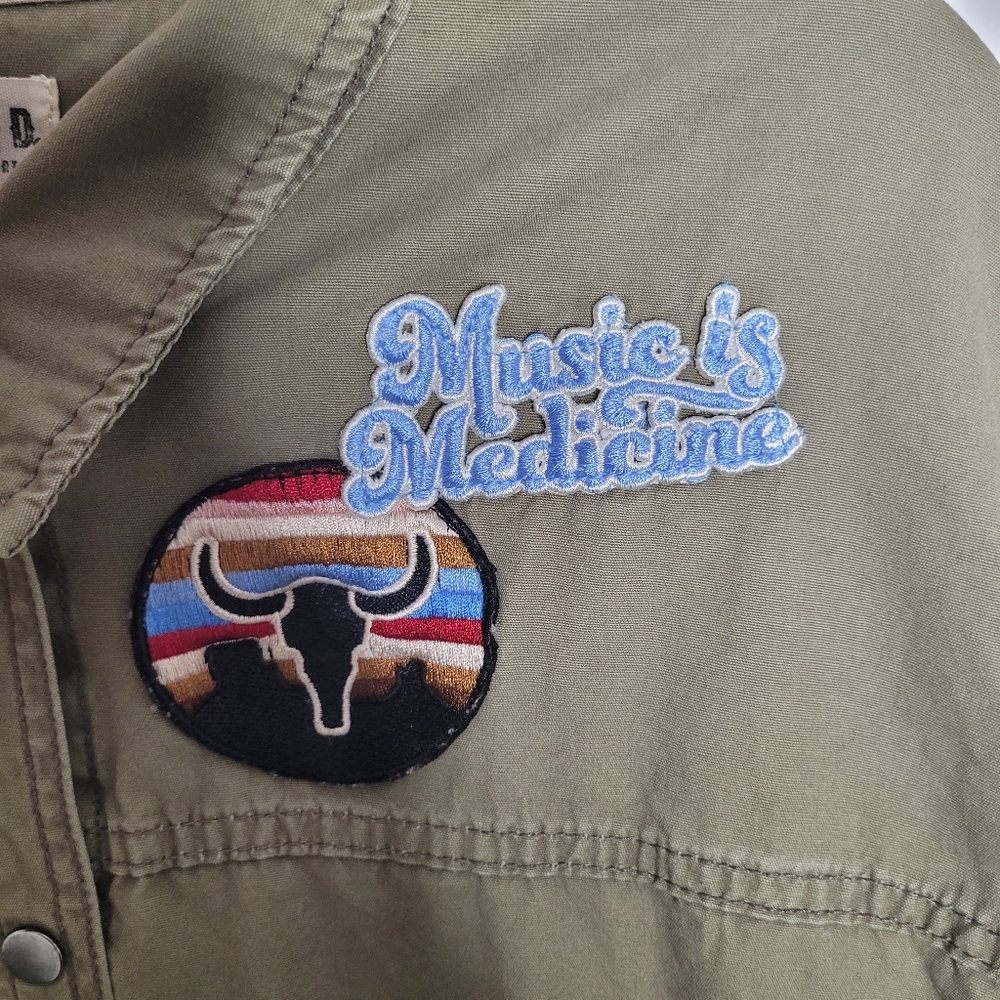 Idyllwind Miranda Lambert Military Green Patch Utility Jacket. Size XL - Picture 5 of 12